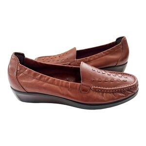 SAS Weave Slip On Loafers Chestnut Brown Women's Comfort Shoes Size 10B